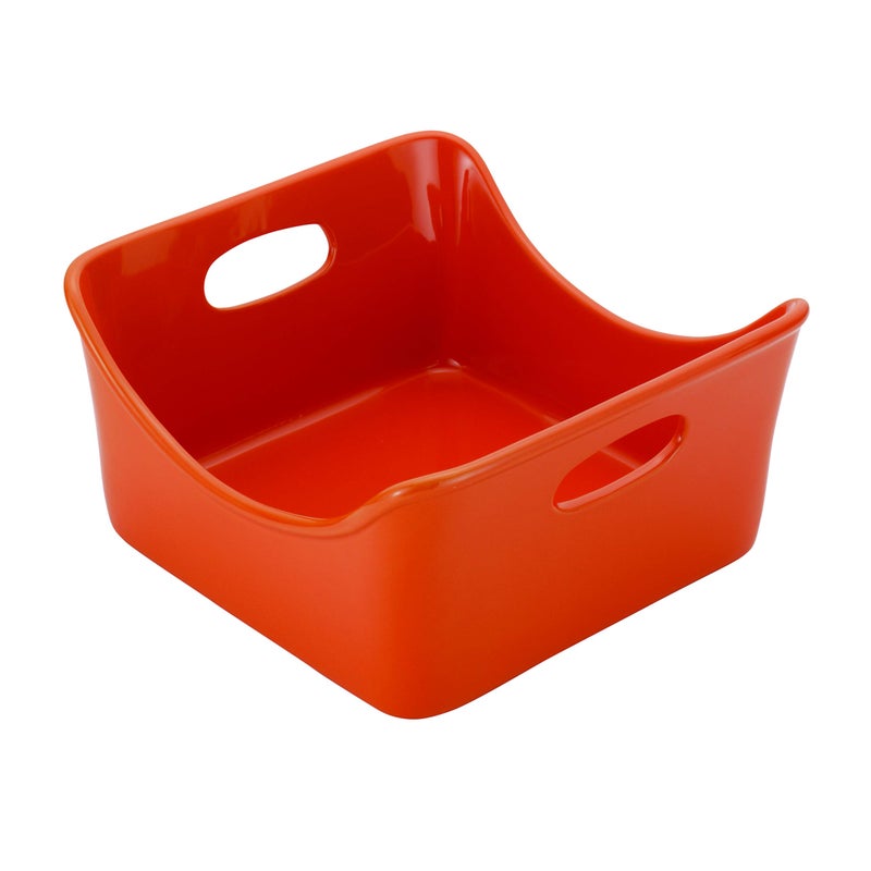 Rachael Ray Stoneware 2-Quart Square Baker, Orange - Image 2